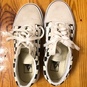 Vans lace up checkered sneakers